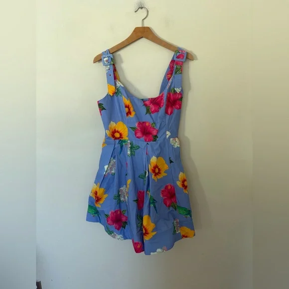 NWT $168 Anthropologie Maeve Scoop-Neck Printed Cotton Mini Dress M - Picture 3 of 10